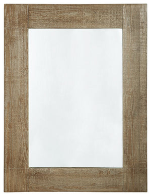 This accent mirror merges casual style with a clean, linear profile for a simple-yet-striking look. Its distressed brown finish has an enduring charisma, effortlessly pairing with your existing decor.<br/><br/><b>Product Features</b><ul><li>Made with wood