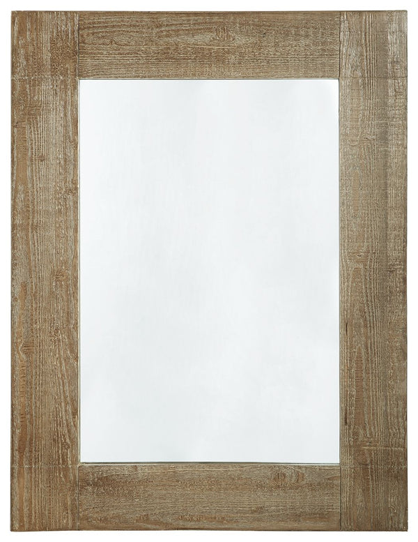 This accent mirror merges casual style with a clean, linear profile for a simple-yet-striking look. Its distressed brown finish has an enduring charisma, effortlessly pairing with your existing decor.<br/><br/><b>Product Features</b><ul><li>Made with wood