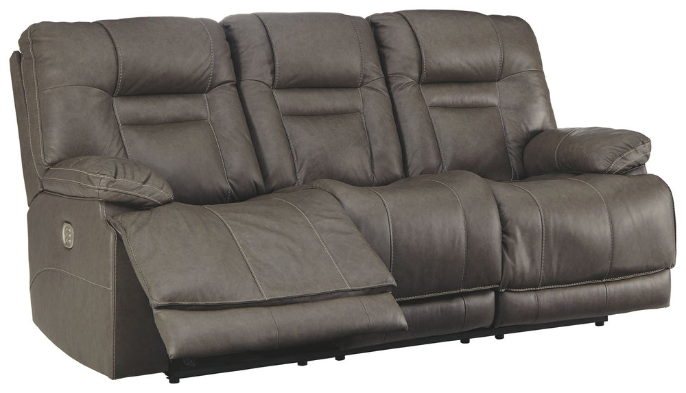 Big and bold, this power reclining sofa with Easy Viewâ„¢ power adjustable headrests delivers comfort at the touch of a button. Easily position the recliner, its headrest and the lumbar support to your liking for maximum comfort. Plus, with the convenient