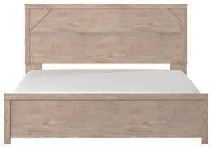 Senniberg - Light Brown / White - King Panel Bed
