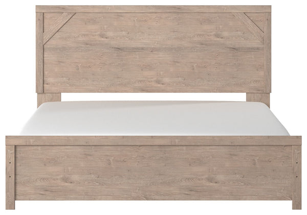 Senniberg - Light Brown / White - King Panel Bed