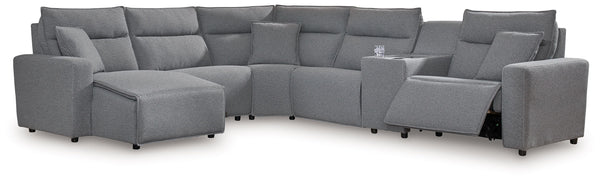 Looking cool and contemporary is great. But when it comes down to it, youâ€™re all about low-maintenance lounging. With the performance fabric on this power reclining sectional with chaise, cleaning spills is a breeze. Its modular design caters to your ev