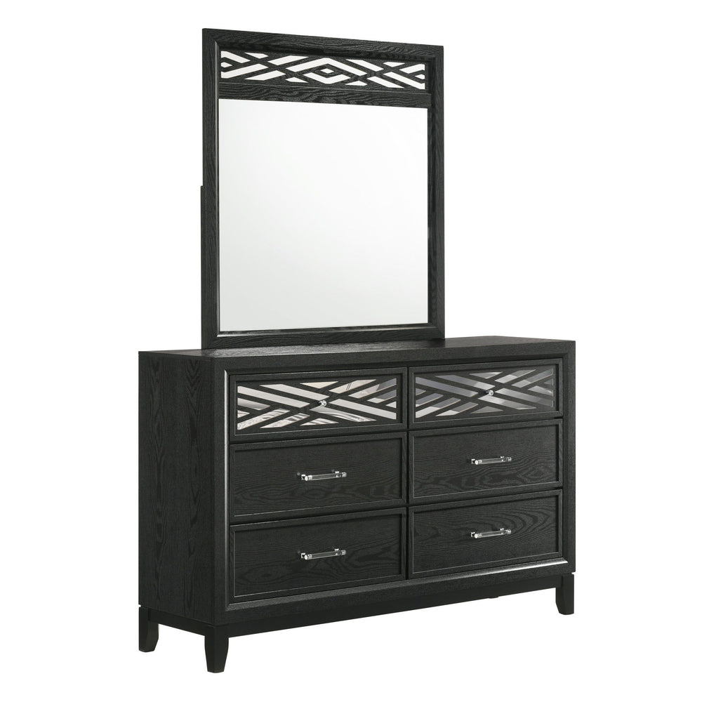 The Obsidian 6-Drawer Dresser in Black is a perfect embodiment of modern luxury and practical design, making it an ideal addition to any sophisticated bedroom. This dresser is expertly crafted from premium solid Rubberwood, enhanced with manufactured wood