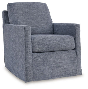 This swivel glider accent chair makes everyday lounging refreshingly low-maintenance. Handle spills with ease thanks to washable performance fabric. This chair delivers form and function all in one, keeping messes manageable so you donâ€™t have to.<br><br