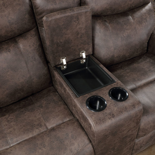 Quade - Console Loveseat With Dual Recliners - Mocha