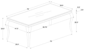Carone - Rectangular Glass Top Dining Table - Black And Chrome