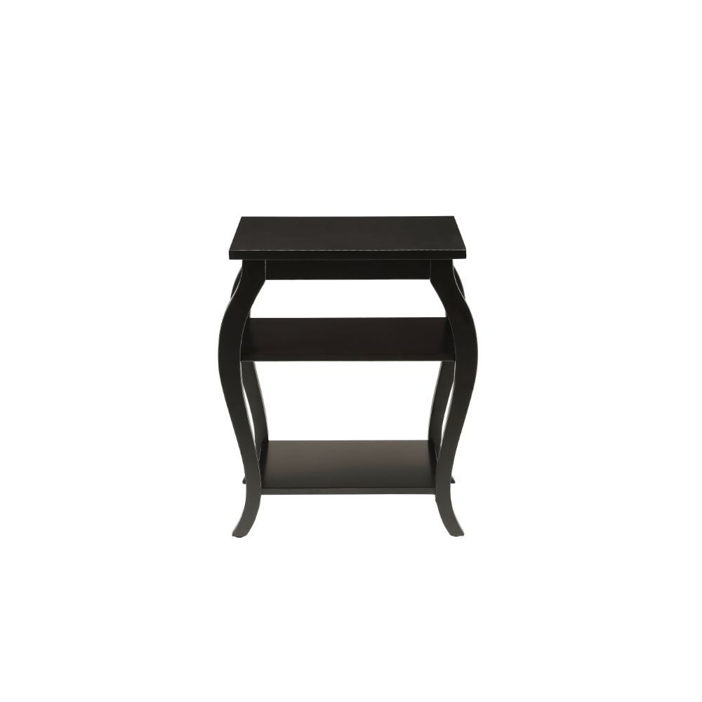 With the ability to be facing either way depending on what you like, the Becci end table is an unique design in which it can be turned either way. It features two lower shelves for plenty of open storage. And also offered in five colors: Walnut for the tr