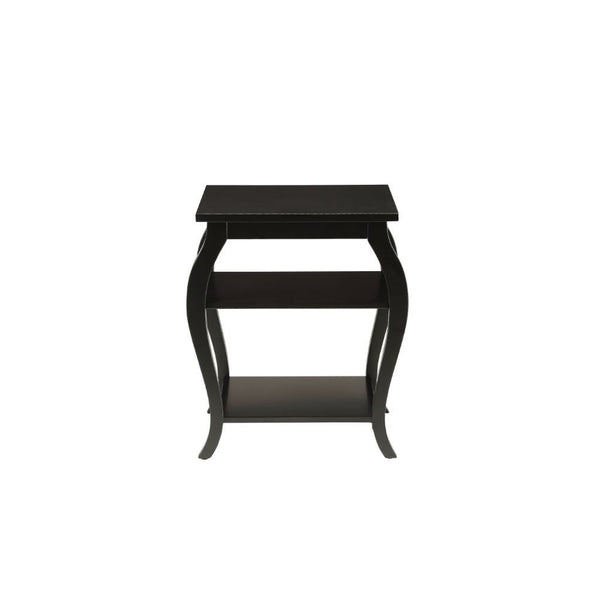  the Becci end table is an unique design in which it can be turned either way. It features two lower shelves for plenty of open storage. And also offered in five colors: Walnut for the tr