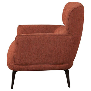 Andrea - Upholstered Crecent Arm Accent Chair - Orange