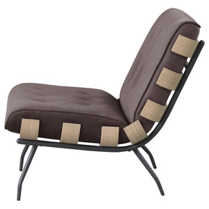 Aloma - Upholstered Tufted Armless Accent Chair - Brown