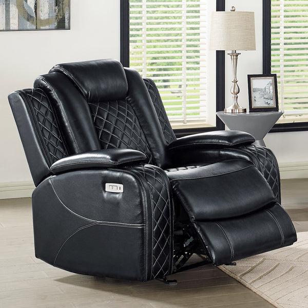 Orion II - Glider Recliner With Power Headrest & Footrest - Black