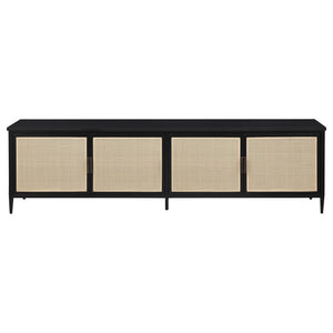  this stand combines modern style with natural texture