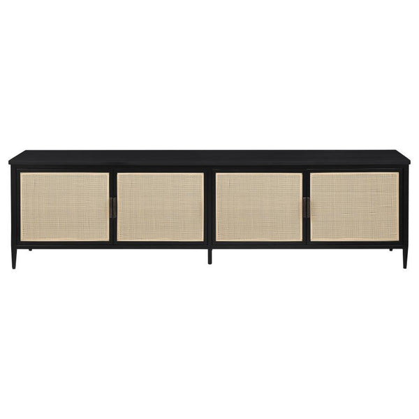  this stand combines modern style with natural texture