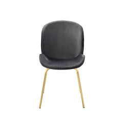 KD, Side Chair (High Back) Stationary Seat: Standard Dining Height Padded SEAT & BACK: Velvet (Solid Pattern) NO Apron Padded Backrest: Wingback Style Seat Construction: Wood+Foam (Molding) Metal Spindle Leg: Nickel Finish Armless<br/><br/><b>Product Feat