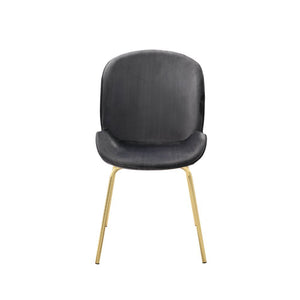 KD, Side Chair (High Back) Stationary Seat: Standard Dining Height Padded SEAT & BACK: Velvet (Solid Pattern) NO Apron Padded Backrest: Wingback Style Seat Construction: Wood+Foam (Molding) Metal Spindle Leg: Nickel Finish Armless<br/><br/><b>Product Feat