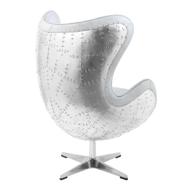 Brancaster - Accent Chair With Swivel - Vintage White & Aluminum