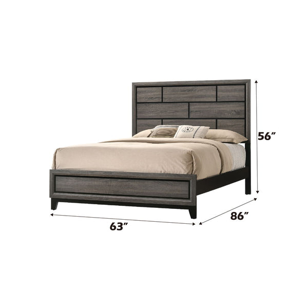 Valdemar - Queen Bed - Weathered Gray - 56"