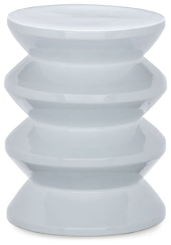 Become enamored by the bold curves of this accent stool. A white glaze gleams against the dynamically designed ceramic piece, supporting house plants, decor or your beverage of choice in simply stunning style. This versatile piece is indoor-outdoor safe.<