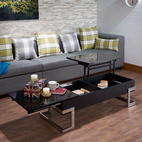 Calnan - Coffee Table - Black & Chrome