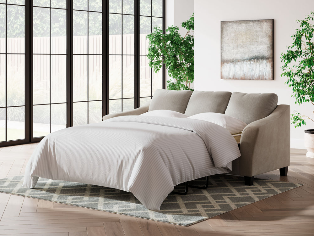 Subtle in color, big on style possibilities. This queen sleeper sofa is a transitional take on everyday comfort. Its soft-to-the-touch upholstery keeps you cozy as you lounge, and the neutral hue is a perfect canvas for adding your own fashionable flair. 