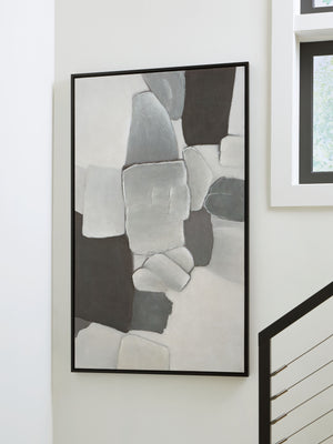  this wall art takes an abstract approach to contemporary stylings. Its neutral hues make a solo statement or act as a grounding centerpiece to a gallery wallâ€”perfect for pairing alongside muted tones or vibrant colors alike. Hand-painte