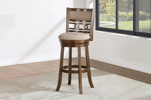 Gia - Swivel Barstool - Cherry / Brown - Fabric