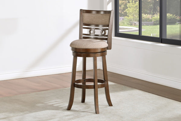 Gia - Swivel Barstool - Cherry / Brown - Fabric