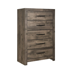 Introducing the Misty Lodge 5-Drawer Chest in Greige, a versatile and stylish storage solution for your bedroom. Crafted with durability and eco-friendliness in mind, this chest is constructed using manufactured woods and environmentally conscious decorat