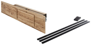 This twin/full under bed storage is made with engineered wood (MDF/particleboard/plywood) and decorative laminate. Pairs with other items in the series to make a bed kit.<br><br><b>Additional Dimensions</b><br><ul><li>Drawer interior (2): 0-"</li></ul><br