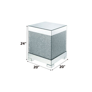 Base w/Faux Crystals & Clear Glass â€¢â€¢ CONSTRUCTION â€¢â€¢ Mirrored Top & Base: Beveled Mirror