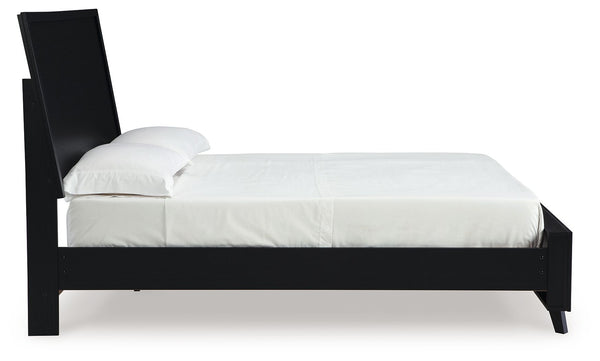 Danziar - Black - Queen Panel Bed