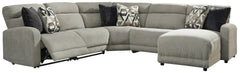 Delightfully modern. Exceptionally comfortable. When it comes to modular furniture with easy-elegant appeal, itâ€™s hard to beat this power reclining sectional. Wrapped in a decadently plush stone-tone fabric for neutral versatility, this chic sectional i