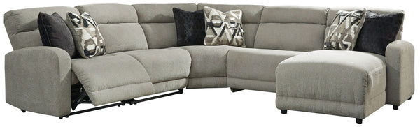 Delightfully modern. Exceptionally comfortable. When it comes to modular furniture with easy-elegant appeal, itâ€™s hard to beat this power reclining sectional. Wrapped in a decadently plush stone-tone fabric for neutral versatility, this chic sectional i