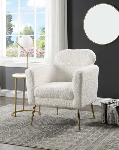 Seat Construction: Full FoamTight Seat & Back CushionMetal LegArmrest: Sloped<br/><br/><b>Product Features</b><ul><li>Seat Construction: Full Foamâ€§Tight Seat & Back Cushionâ€§Metal Legâ€§Armrest: Sloped</li><li>Case: 1Pc/1Ctn</li><li>Finish: White Faux 