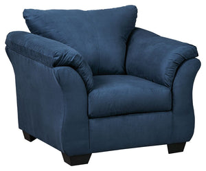 Talk about fine lines and great curves. Thatâ€™s the beauty of this standout chairâ€”made to suit your appreciation for simplicity and love of contemporary style. A striking flared frame, comfy pillow top armrests and an ultra-soft upholstery that holds u