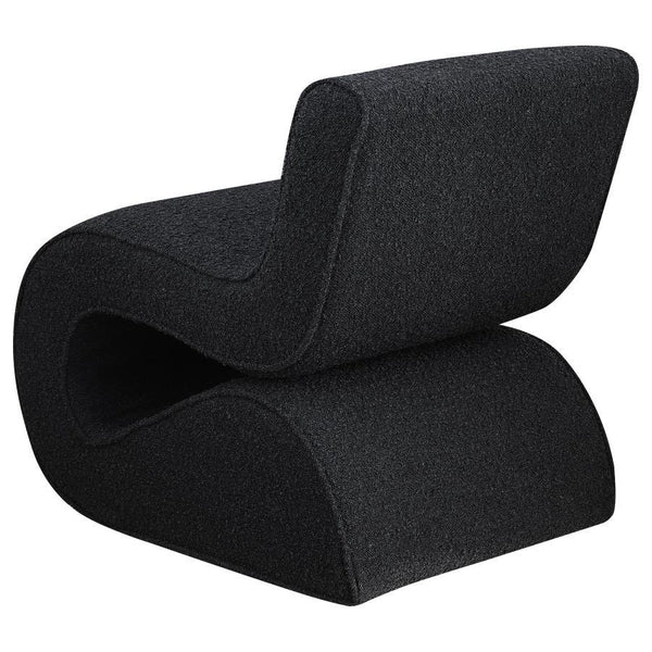 Ronea - Boucle Upholstered Armless Curved Chair - Charcoal