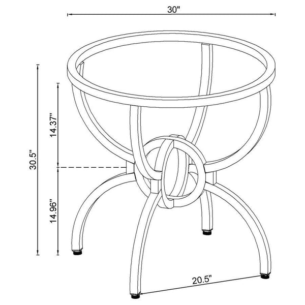 Aviano - Round Metal Dining Table Base - Gunmetal