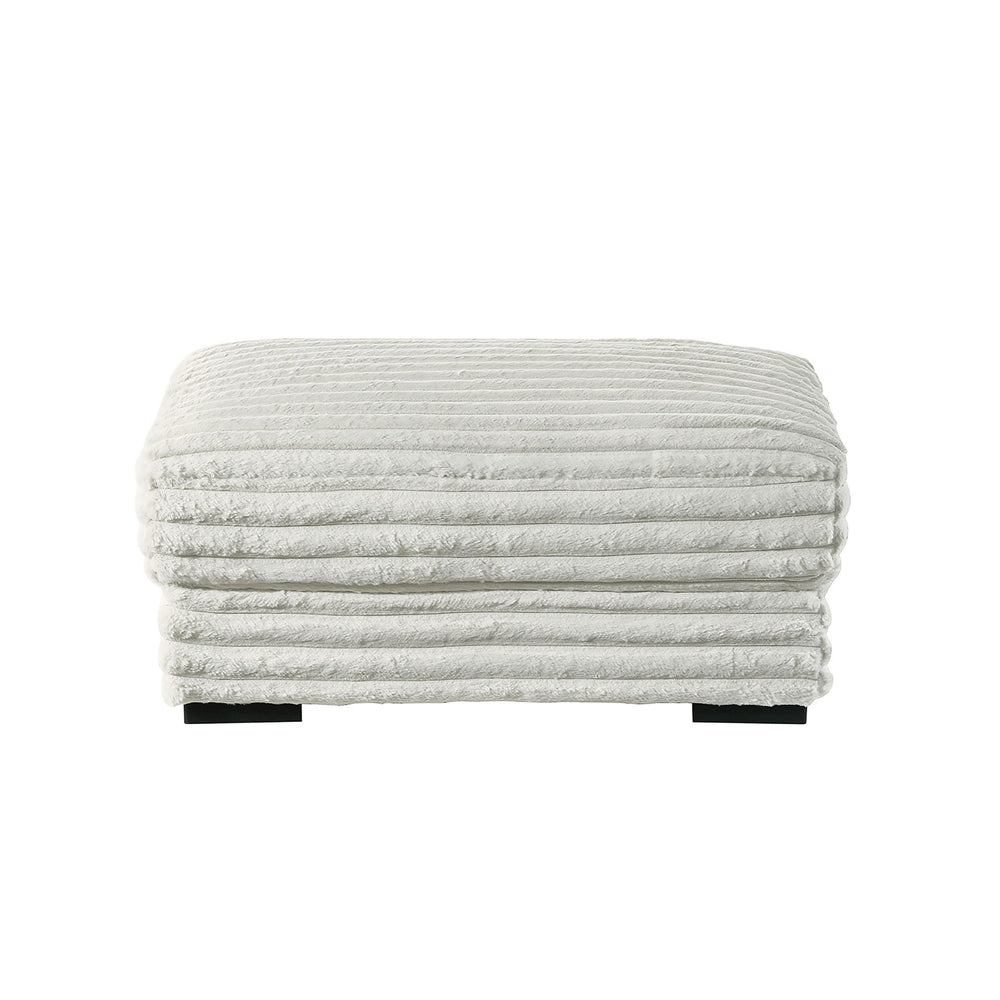 The Embrace Ottoman in white is the perfect addition to your living space, offering both style and functionality. Crafted from 100% white polyester fabric with a plush, blanket-like texture, it promises ultimate relaxation. This versatile piece can be use