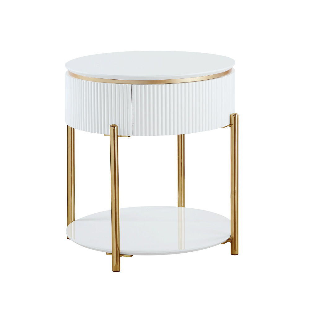 High Gloss FinishMetal LegsStorage InlcudedOval & Round Style