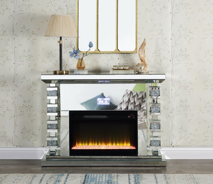 Noralie - Fireplace With Bluetooth - Pearl Silver - 47-"