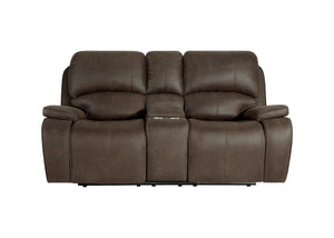 Brookings - Console Loveseat With Power Headrest & Footrest - Brown