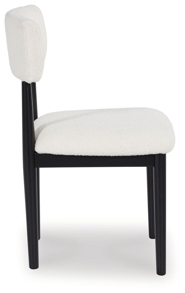 Xandrum - White / Black - Dining Upholstered Side Chair (Set of 2)