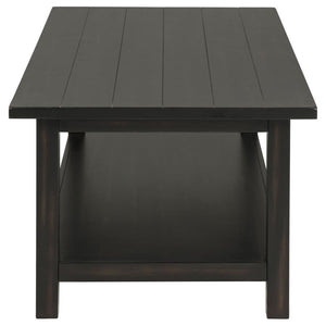 Payne - Wood Coffee Table With Shelf - Java