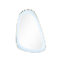 The Noralie mirror offers function and style to any modern setting. This abstract mirror features LED lighting that operates through touch control. Its frame crafted from durable engineered wood and features beveled mirrored border trim with faux diamonds