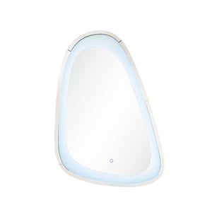 The Noralie mirror offers function and style to any modern setting. This abstract mirror features LED lighting that operates through touch control. Its frame crafted from durable engineered wood and features beveled mirrored border trim with faux diamonds