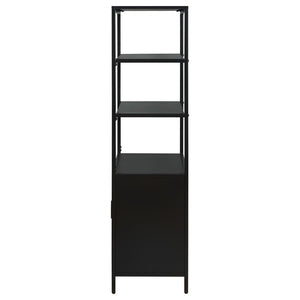 Amherst - 3-Shelf Radio Weave Cane Metal Accent Cabinet - Black