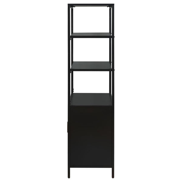 Amherst - 3-Shelf Radio Weave Cane Metal Accent Cabinet - Black