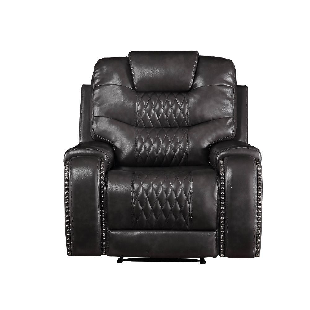 KD Back, Motion Reclining Function Tight Back & Seat Cushion (1+1) Diamond Tufted, Nail-head Trim [RA] CONSTRUCTION: Pocket Coil Cushion, Sinuous Spring Seat, Inside Frame: Metal & Wood (Hemlock/Fir, Ply), Foam (D28) CUSHION: Tight () BACKREST: Tight Cush