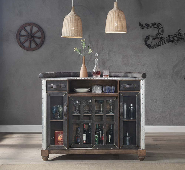 Everyone enjoys an open bar during gatherings, provide your guests with the ultimate party experience with the Rahma bar table. This bar table offers plenty of drawer storage space for all your bar accessories, while the shelving accommodates spirits, win