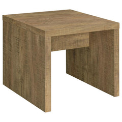 Modern simplicity meets rustic in a charming farmhouse end table. Robust design features rich, warm mango wood finishing that brings an earthy element to your decor. Realistically rendered roughhewn markings add rugged charm and natural character. The spa